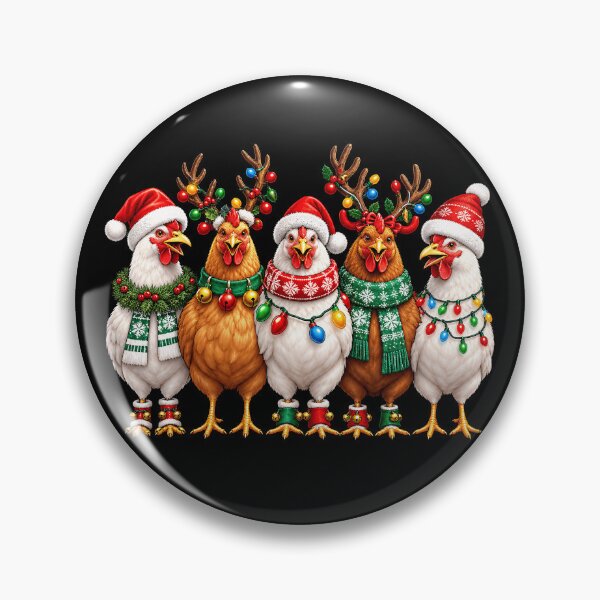 Item preview, Festive chickens in Christmas attire designed and sold by rafaeltto.
