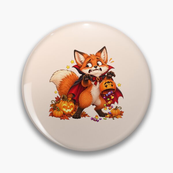 Item preview, Cute Vampire Fox with Halloween Pumpkins designed and sold by Safe Haven Pets.