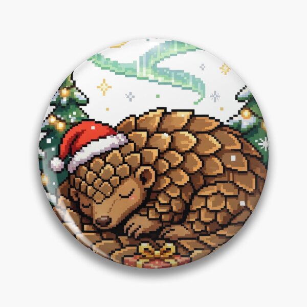 Item preview, Pangolin Santa Gift Christmas Pixel Art designed and sold by Ebodega.
