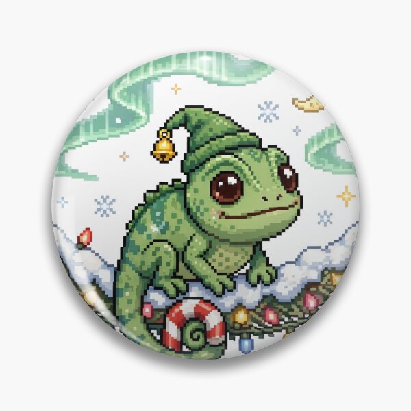 Item preview, Chameleon Elf Christmas Lights Pixel Art designed and sold by Ebodega.