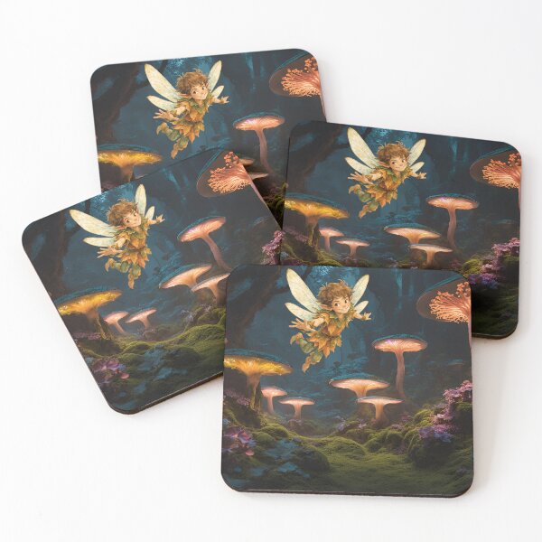 Item preview, Magical Enchanted Forest with Glowing Toadstools and Fairy Elf designed and sold by rnscreationsin.