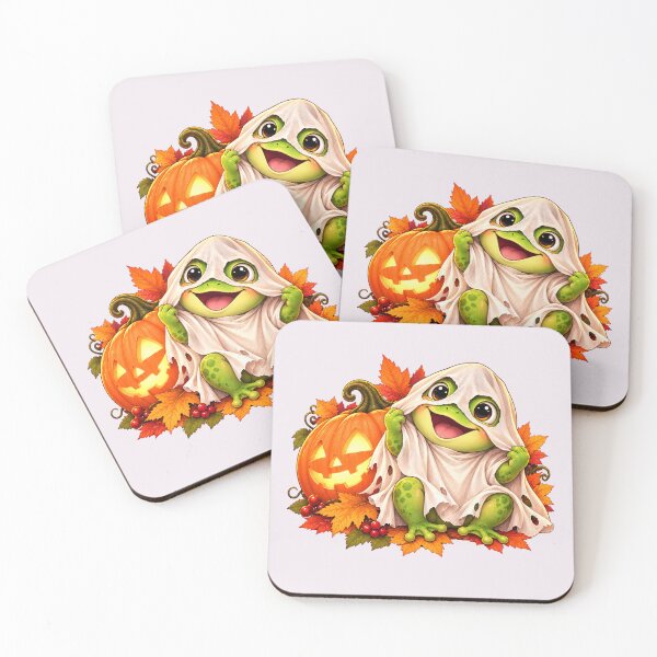 Item preview, Adorable Frog Ghost with Halloween Pumpkin designed and sold by Safe Haven Pets.