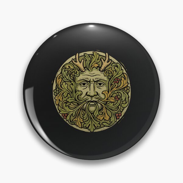 Item preview, Green Man – Medieval Roof Boss Hand Coloured Woodcut designed and sold by Odd World.