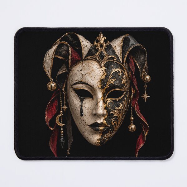 Item preview, Dark Jester Mask – The Golden Gothic Phantom designed and sold by GoldenSparkleShop.