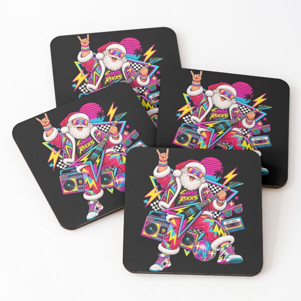 Item preview, Santa Claus Rocks Out in 80s Style Retro Christmas designed and sold by rafaeltto.
