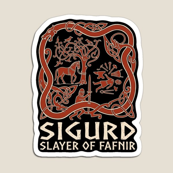 Item preview, Sigurd Slayer of Fafnir – Ramsund Carving Viking Linocut designed and sold by Odd World.