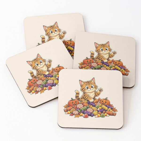 Item preview, Cute Kitten Surrounded by Halloween Candy designed and sold by Safe Haven Pets.