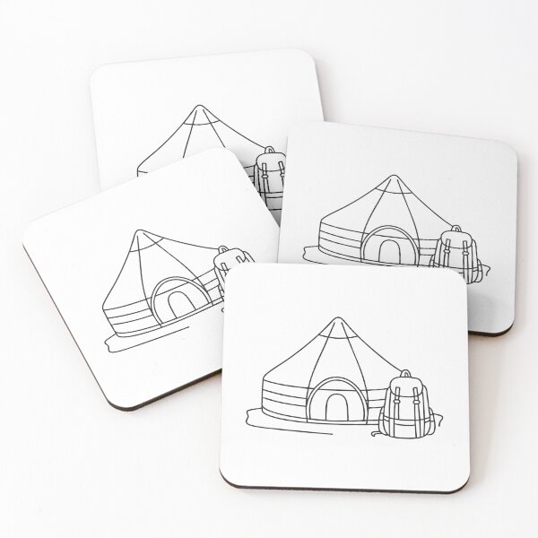 Item preview, A yurt close to a backpack resting on the ground designed and sold by rasagamastore.