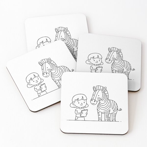 Item preview, A zebra near a child holding a sketchpad designed and sold by rasagamastore.