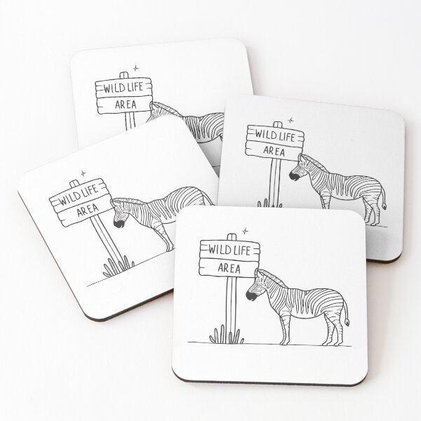 Item preview, A zebra near a wooden sign marked Wildlife Area designed and sold by rasagamastore.