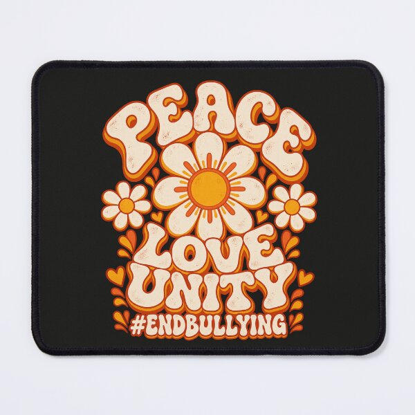 Item preview, Peace Love Unity Retro Daisy Orange Groovy Anti Bullying Art designed and sold by AmiGraph.