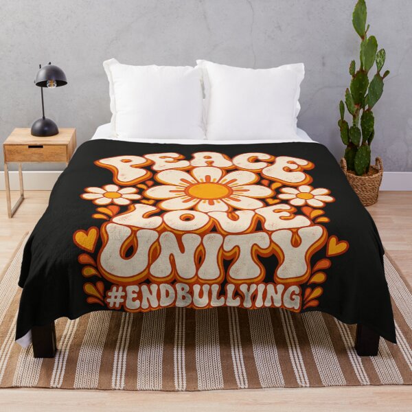 Item preview, Peace Love Unity Retro Daisy Orange Groovy Anti Bullying Art designed and sold by AmiGraph.