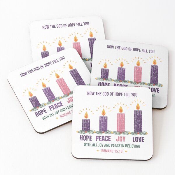 Item preview, Hope Peace Joy Love Advent Candles Romans 15:13 Christian Christmas designed and sold by ebocraft.