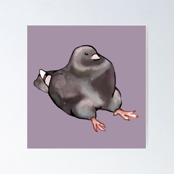 Item preview, Pigeons sitting |Funny Bird Illustration designed and sold by pinkybat.