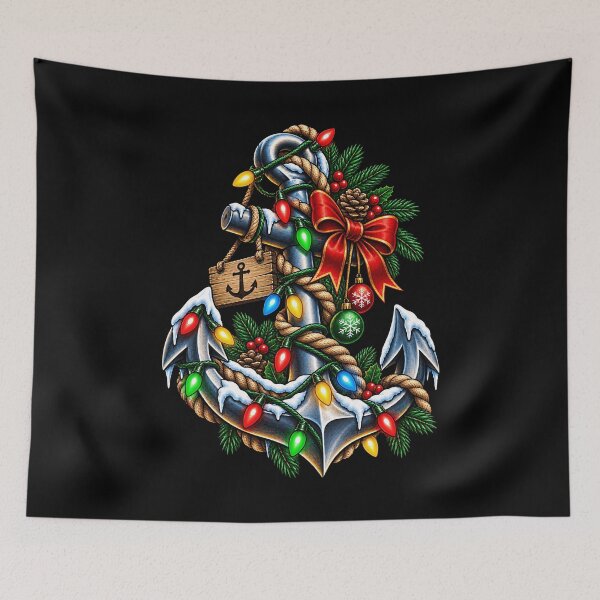 Item preview, Festive Anchor with Christmas Lights and Decor designed and sold by rafaeltto.