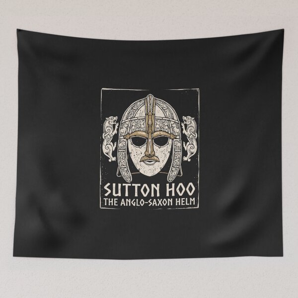 Item preview, Sutton Hoo Helmet – Anglo-Saxon Helm Hand-Cut Linocut designed and sold by Odd World.