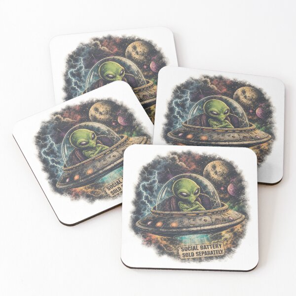 Item preview, Social Battery Sold Separately Alien UFO Funny Introvert designed and sold by Per My Last Nerve Studio.