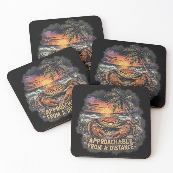 Item preview, Approachable From A Distance Grumpy Crab Beach Sunset Funny Sarcastic designed and sold by Per My Last Nerve Studio.