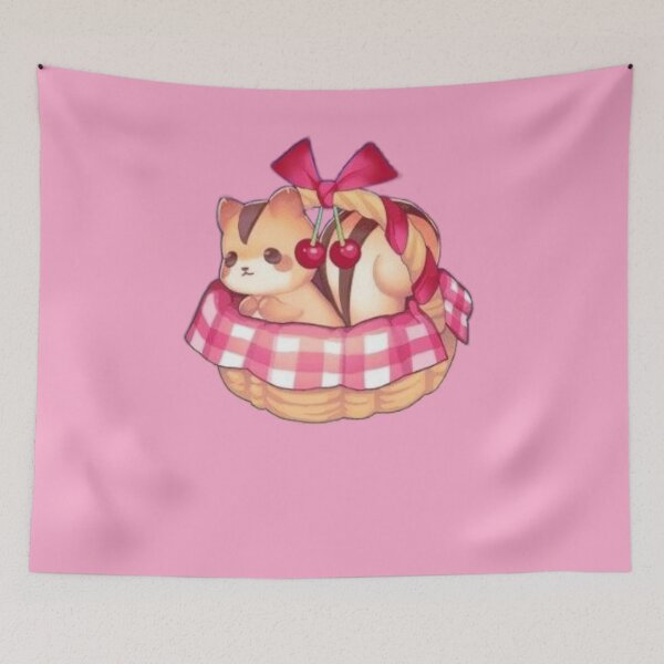 Item preview, Sweet Ginger Kitten with Cherries and a Red Bow designed and sold by MushArtist.