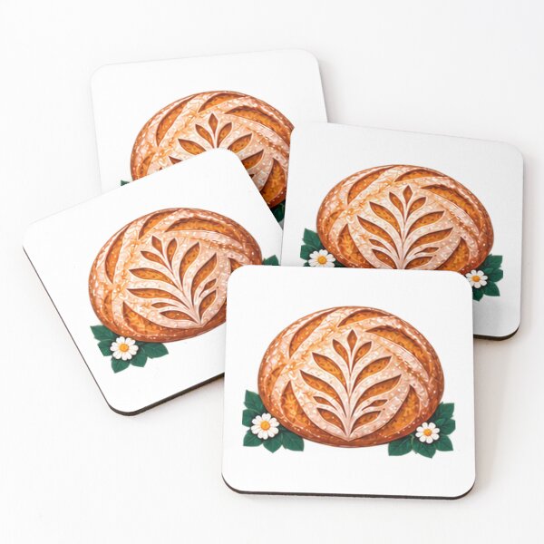 Item preview, Scored Sourdough Loaf with Wheat Pattern designed and sold by H. Doucette Studio.