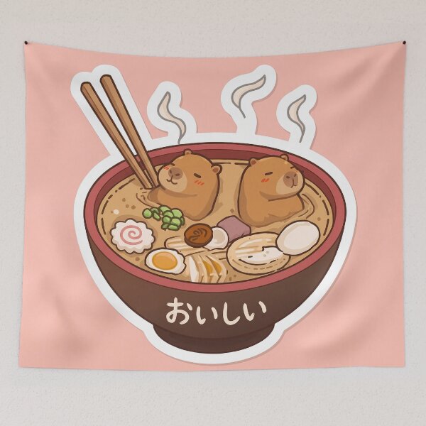 Item preview, Capybara Ramen Bowl – Cute Kawaii Japanese Noodles Sticker designed and sold by Swizzy2vore.