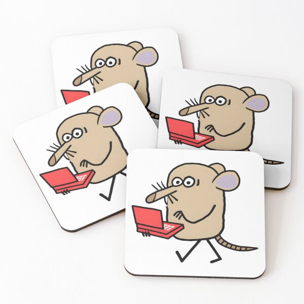 Item preview, Cute Nerdy Mouse With Red Laptop designed and sold by skenzhebay.