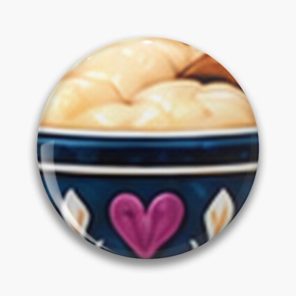 Item preview, Navy Folk Mixing Bowl with Dough and Wooden Spoon designed and sold by H. Doucette Studio.