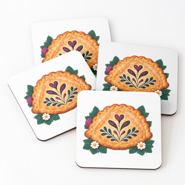 Item preview, Golden Hand Pie with Folk Floral Crust designed and sold by H. Doucette Studio.
