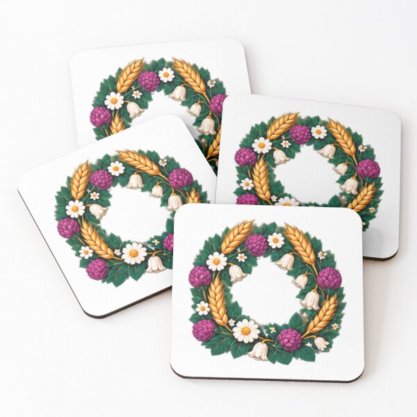 Item preview, Wheat and Wildflower Wreath with Clover designed and sold by H. Doucette Studio.