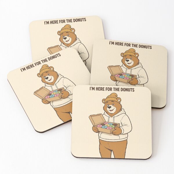 Item preview, Bear With Me I'm Here For The Donuts Funny Donut Bear T-Shirt designed and sold by EverydayBadge.