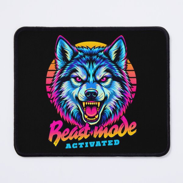 Item preview, Wolf Beast Mode - Neon Cyberpunk Horror designed and sold by PixelsPaws.