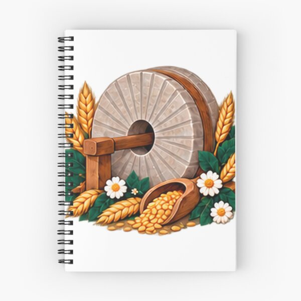 Item preview, Stone Millstone with Grain Scoop and Wheat designed and sold by H. Doucette Studio.