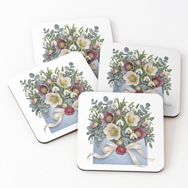 Item preview, Winter Snowdrop Letter Botanical Envelope designed and sold by TeNovaStudio.