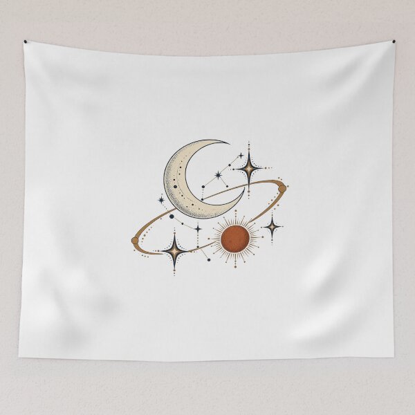 Item preview, Celestial Moon and Orbital Stars designed and sold by UrbanCanvvas.