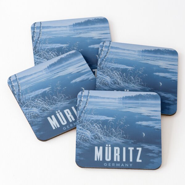 Item preview, Müritz Winter Lake – Quiet Blue Mecklenburg Travel Poster designed and sold by Earth Celebration Designs.