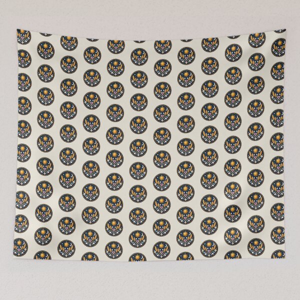 Item preview, Celestial Wheat Medallion with Sun and Moon designed and sold by H. Doucette Studio.