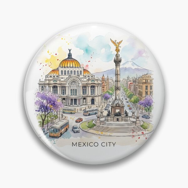 Item preview, Mexico City Urban Watercolor Illustration designed and sold by EdwinkOne.