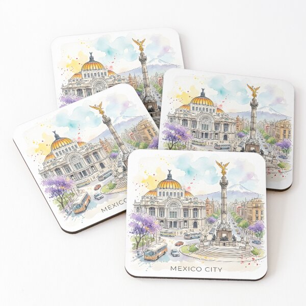 Item preview, Mexico City Urban Watercolor Illustration designed and sold by EdwinkOne.