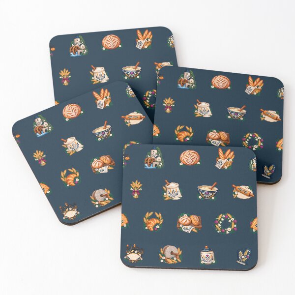 Item preview, Navy Bakery Pattern, Bread, Croissants and Flour Mill designed and sold by H. Doucette Studio.