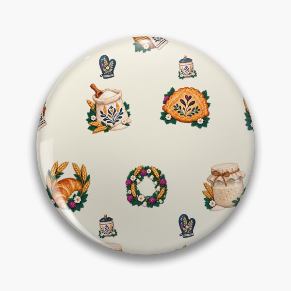 Item preview, Cream Bakery Pattern with Wheat, Bread and Pastries designed and sold by H. Doucette Studio.