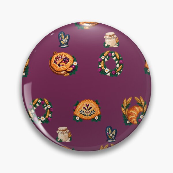 Item preview, Plum Pastry Pattern, Galettes, Croissants and Wreaths designed and sold by H. Doucette Studio.
