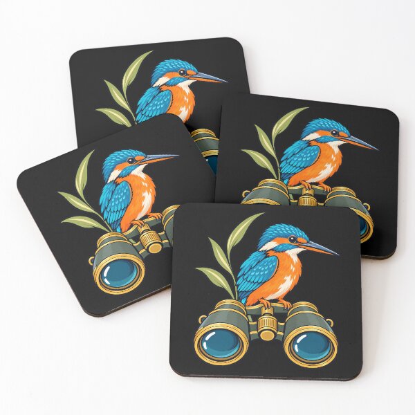 Item preview, Kingfisher Perched on Vintage Binoculars designed and sold by TeeAbility.