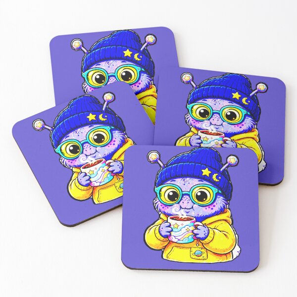 Item preview, Cute Alien Brown Glasses Hat Space Kawaii Adorable Sweet designed and sold by AstronautMerch.