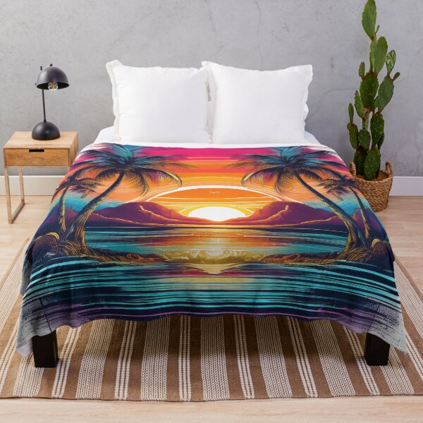 Item preview, Neon Tropical Paradise Retro Sunset designed and sold by ChernivtsiSkoda.