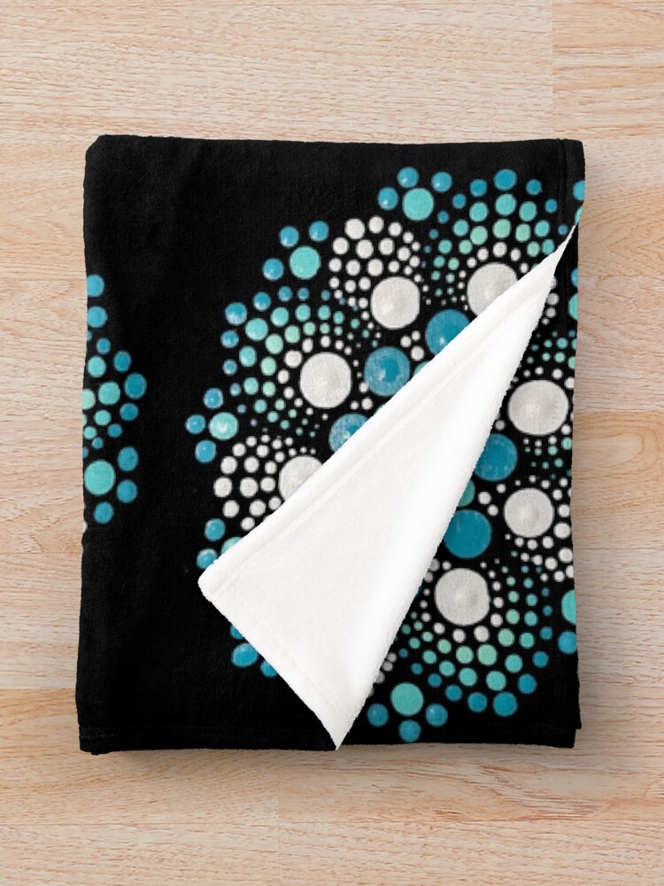 Alternate view of Blue Flower Mandala Throw Blanket