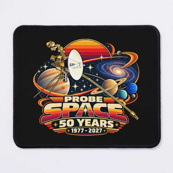 Item preview, Voyager Probe Space 50 Years 1977–2027 Retro Space Exploration designed and sold by Genius Geek.