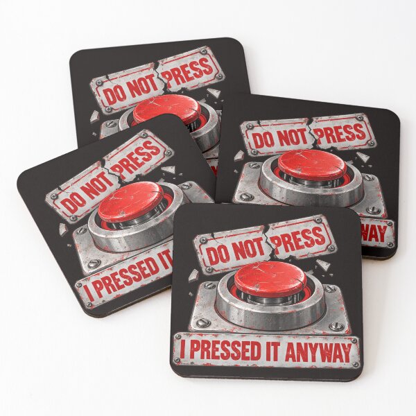 Item preview, I Pressed It Anyway – Funny Red Button Design designed and sold by Tadeusz1.