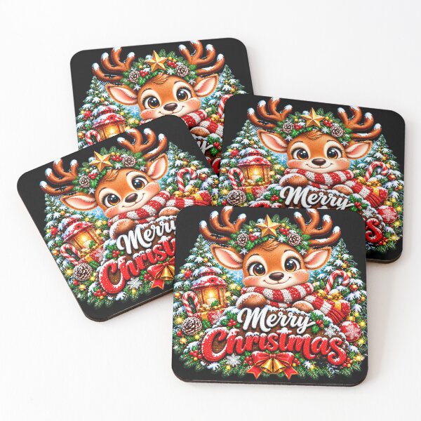 Item preview, Cute Christmas Reindeer with Merry Christmas designed and sold by BirhanuDesigns.