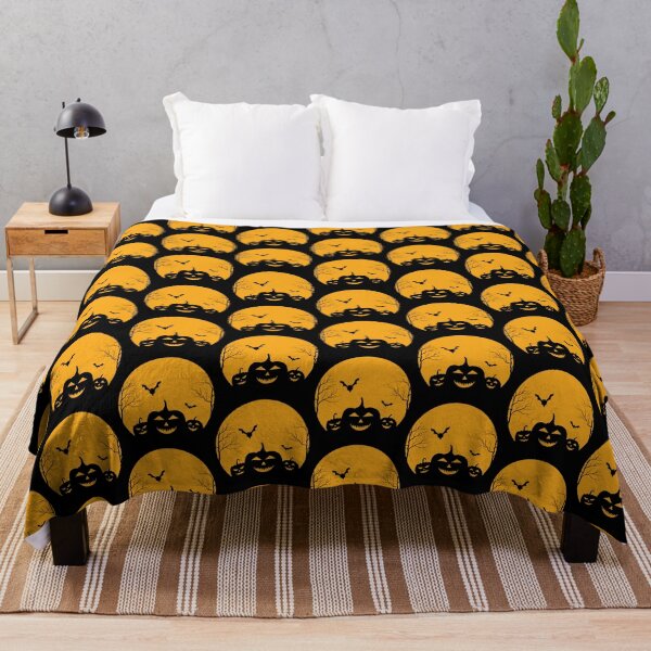 Item preview, Halloween Pumpkins Bats Full Moon Silhouette designed and sold by Minem39.