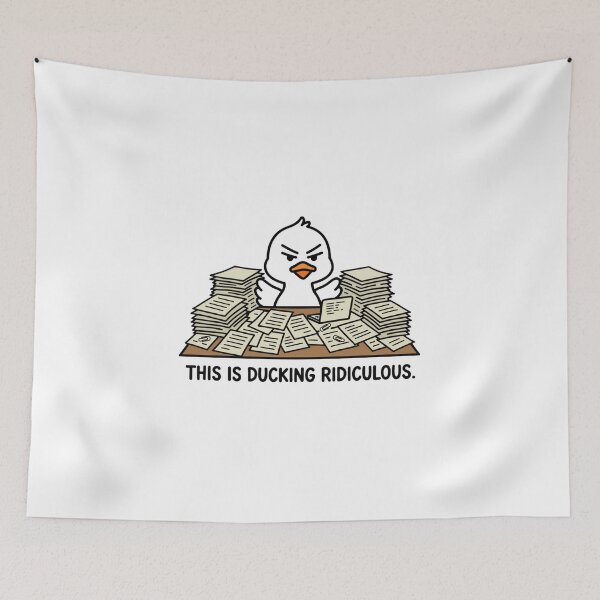 Item preview, This Is Ducking Ridiculous Funny Office Duck Sticker designed and sold by Inkabbmate.